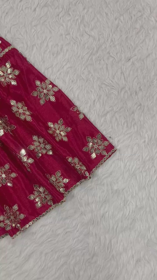 Designer Chinon Sharara Palazzo Set with Fancy Dupatta